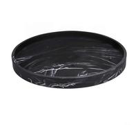 BEAZOOM Plateau rond en silicone de 27 cm, organiseur de rangement pour distributeur de savon, évier ou cuisine, antidérapant et passe au lave-vaisselle, blanc (noir B)