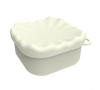 BEAZOOM Porte-savon carré en silicone avec couvercle pour salle de bain ou voyage, rose (beige)