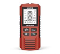 BEAZOOM Scanner mural portable avec écran LCD, détecteur de goujons 6 en 1, détecteur de métaux pour bois, métal, AC, détecteur de métaux mural portable (rouge)