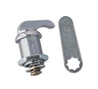 BEAZOOM Serrure à came sans clé pour armoire électrique et boîte de distribution avec cylindre rotatif, en alliage de zinc argenté, convient aux casiers, boîtes aux lettres, coffres-forts 16/22/30 mm