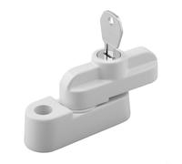 BEAZOOM Serrure de châssis en alliage d'aluminium pour UPVC, entrebâilleur de sécurité avec clé pour empêcher le levier, écart maximal de 13,5 mm, argenté (blanc)