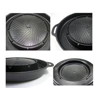 BEAZOOM Support de grille de cuisson à gaz portable 34 cm pour plaque de barbecue ronde en aluminium avec collecteur de graisse extérieur