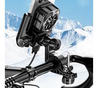 BEAZOOM Support de téléphone électrique pour vélo avec refroidissement actif, support rotatif pour moto, mécanisme de libération rapide, prise en main sûre contre les intempéries, navigation et