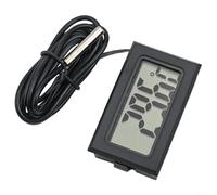BEAZOOM Thermomètre numérique avec écran LCD et sonde, plage de mesure de -50 à +110 °C, câble noir, longueur du câble 5 m (1 mètre)