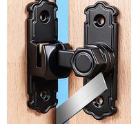 BEAZOOM Verrou coulissant en alliage d'aluminium 90/180 pour porte coulissante à 360° pour porte intérieure en bois noir