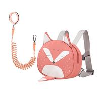 Bebamour Animal Sac à dos pour tout-petits avec rênes de sécurité Mini sac avec sangle de sécurité pour enfants Sac à dos portable avec harnais de sécurité pour garçons et filles, Orange Fox