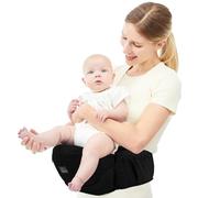 Bebamour Hip Seat Porte-bébé 3 en 1 pour bébé de 0 à 36 mois Noir