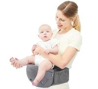 Bebamour Porte-bébé léger 3 en 1 avec extension de taille, série mousse, gris