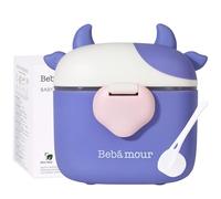 Bebamour Pots de distributeur de lait en poudre portables pour bébés Snack Container avec Scoop et niveleur,460ML,Purple