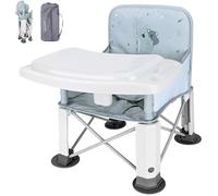 Bebamour Siège d'appoint pliable Chaise haute portable pour l'extérieur Siège d'appoint avec plateau amovible Chaise d'alimentation avec sac de rangement,Koala