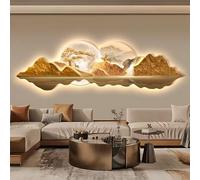BEBANE Art Mural paysager 3D avec éclairage, décoration Murale 3D à Brancher, Sculpture Murale paysagère créative à LED Lumineuse, adaptée au Salon, à la Chambre(I,120cm/47.2in)