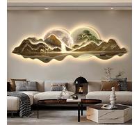 BEBANE Art Mural paysager 3D avec éclairage, décoration Murale 3D à Brancher, Sculpture Murale paysagère créative à LED Lumineuse, adaptée au Salon, à la Chambre(K,120cm/47.2in)