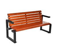 BEBANE Banc d'extérieur, Banc de Loisirs pour terrasse et Parc | Banc d'extérieur en bois massif traité anticorrosion avec structure en fonte et acier(150cm/59in)