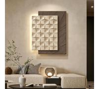 BEBANE Décoration Murale 3D en Effet Pierre de Sable avec éclairage LED, Tableau Mural Abstrait pour entrée, adapté au Salon, à la Chambre, au Couloir, aux hôtels