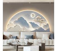 BEBANE Décorations murales 3D, décorations murales 3D Grand Format, Appliques murales LED, adaptées aux Chambres, Salons, entrées et Bureaux, Alimentation Secteur(B,80 * 40cm/31.5 * 15.7in)