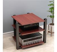 BEBANE Étagère pour équipement Audio/Support multimédia/Meuble de Rangement Audio en Tour, Disponible en 2, 3 ou 4 Niveaux, Support Audio dédié pour Home cinéma et(Red-Brown,3 Layer)