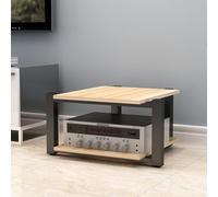 BEBANE Étagère pour équipement Audio/Support multimédia/Meuble de Rangement Audio en Tour, Disponible en 2, 3 ou 4 Niveaux, Support Audio dédié pour Home cinéma et(Wood,2 Layer)