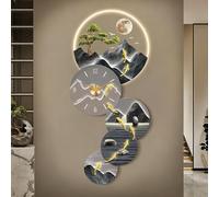 BEBANE Horloge Murale décorative 3D, Grande Sculpture Murale, décoration Murale 3D avec lumières LED, Convient pour la décoration du Salon, de l'entrée et du Bureau(B,64 * 140cm/25.2 * 55.1in)