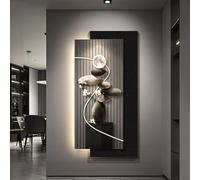 BEBANE Peinture décorative en grès avec LED, décoration Murale Artistique 3D avec Source Lumineuse, Sculpture Murale paysagère créative, adaptée au Salon, à la Chambre(C,60 * 120cm/23.6 * 47.2in)