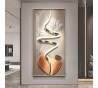 BEBANE Peinture Murale avec Cadre métallique, Tableau Mural 3D Lumineux LED, Grand Tableau Vertical au Style Moderne et Abstrait, adapté pour Le Salon, la Chambre(E,80 * 160cm/31.5 * 63in)