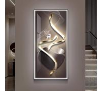 BEBANE Peinture Murale avec Cadre métallique, Tableau Mural 3D Lumineux LED, Grand Tableau Vertical au Style Moderne et Abstrait, adapté pour Le Salon, la Chambre(C,70 * 140cm/27.5 * 55.1in)