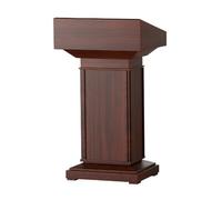 BEBANE Podium en Bois Massif, Podium de conférence et de débat en Bois Lourd, avec tiroir et étagère, adapté aux églises, salles de Classe, salles de réunion(Dark Red)