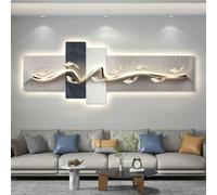 BEBANE Sculpture Murale décorative Moderne pour intérieur, Tableau décoratif en Relief 3D avec LED, adaptée pour Le Salon, la Chambre, Le Bureau, Le Couloir(G,75 * 25cm/29.5 * 9.8in)