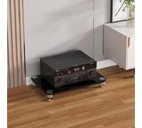 BEBANE Support multimédia - étagère Audio-vidéo et Rack multimédia avec Pointes de découplage Anti-Vibrations de précision, adapté au Salon et au Bureau(Black,1 Layer)