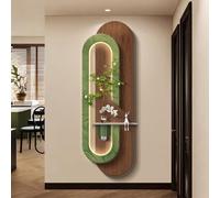 BEBANE Tableau décoratif Mural LED 3D en grès - Sculpture Murale créative de Paysage (avec Vase en Verre et Plante Verte Artificielle), adaptée au Salon, à la Chambre(E,40 * 120cm/15.7 * 47.2in)