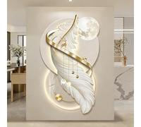 BEBANE Tableau Mural 3D, Peinture Murale 3D avec éclairage, Tableau Mural 3D avec LED, décoration Murale 3D à Brancher, adapté pour Le Salon, la Chambre, Le Bureau(A,140 * 84cm/55.1 * 33.1in)