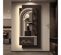 BEBANE Tableau Mural décoratif en Pierre de Sable 3D Moderne avec éclairage LED, décoration Murale élégante à Brancher, adapté au Salon, à la Chambre, à l’entrée(C,50 * 100cm/19.7 * 39.4in)