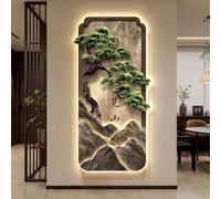 BEBANE Tableaux décoratifs muraux stéréoscopiques 3D, peintures décoratives LED en Relief 3D, Sculptures murales de paysages créatifs, Alimentation Secteur(A,80 * 40cm/31.5 * 15.7in)