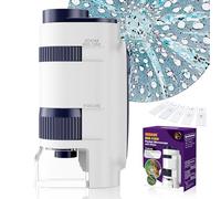 BEBANG Microscope de Poche Portable 60x~120x pour Enfants avec Zoom éclairé par LED, Microscope Portable pour Enfants, étudiants, Adultes (Blanc)