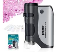 BEBANG Microscope de Poche Portable 60x~120x pour Enfants avec Zoom éclairé par LED, Microscope Portable pour Enfants, étudiants, Adultes (Noir (60X-120X))