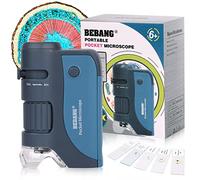 BEBANG Microscope de Poche Portable 60x~120x pour Enfants avec Zoom éclairé par LED, Microscope Portable pour Enfants, étudiants, Adultes (Bleu)