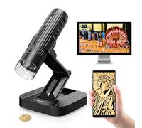 BEBANG Microscope Numérique Sans Fil 50X-1000X - Portable WiFi HD Avec Support Ajustable, Caméra USB Pour iPhone, Android, Windows, Mac