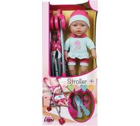 Bébé 35cm et sa poussette multicolore TU
