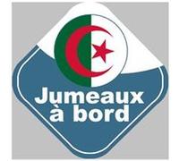 bébé à bord jumeaux d'origine Algérienne - 15x15cm - Sticker/autocollant G