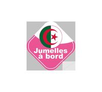 Bébé À Bord Jumelles D'origine Algérienne - 15x15cm - Sticker/Autocollant