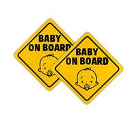 Bébé à Bord Signe Magnétique Panneaux, 2pcs Autocollant Avertissement de Sécurité "bébé à bord" pour Voiture, Amovible, Étanche, Réfléchissant la Nuit (12.5cm)