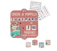 Bébé à Bord Voiture-À Personnaliser sois même avec âge et prénom pour Plus d'impact- Lettres prédécoupées à insérer -Tenue Longue durée grâce aux adhésifs sur Les ventouses - Anti UV-15x15 cm