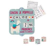 Bébé à Bord Voiture-À Personnaliser sois même avec âge et prénom pour Plus d'impact- Lettres prédécoupées à insérer -Tenue Longue durée grâce aux adhésifs sur Les ventouses - Anti UV-15x15 cm
