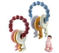 Bébé Aide Dentition Anneau Jouet 2 Pièces Anneau De Dentition Clé Jouet Bébé Anneaux Dentition Pour Poignées Faciles À Tenir Apaiser Les Gencives Douloureuses De bébé Pour Baby De 6 Mois Plus