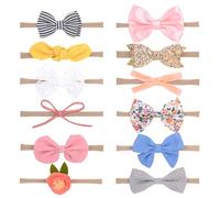 Bébé Bandeaux en Nylon Fleur Élastique Bande de Cheveux 12 Pcs Mignon Filles Coiffure Cheveux Arcs Headbands Doux Cheveu Accessoires pour Nourrissons Nouveau-Né Bambin