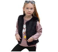 Bébé Bébé Solide Hiver Villus Manteau d'extérieur Gilet épais chaud Coupe-vent Manteau chaud Vêtements Jeunes roman, Noir , 5-6 ans
