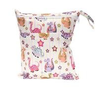 Bebe Bolsa de Pañales, Treer 2 Pcs Reutilizable Impermeable Lavable Bolsa con Cremallera para Mamá/Bebé, Transpirable Wetbag Portátil Colgar Organizador de Viaje (28x36cm,Dinosaure Rose)