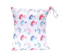 Bebe Bolsa de Pañales, Treer 2 Pcs Reutilizable Impermeable Lavable Bolsa con Cremallera para Mamá/Bebé, Transpirable Wetbag Portátil Colgar Organizador de Viaje (28x36cm,Licorne Multicolore)