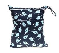 Bebe Bolsa de Pañales, Treer 2 Pcs Reutilizable Impermeable Lavable Bolsa con Cremallera para Mamá/Bebé, Transpirable Wetbag Portátil Colgar Organizador de Viaje (28x36cm,Baleine Blanche)