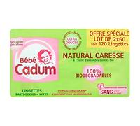 PACK BEBE CADUM Lot Lingettes Bébé Natural Caresse - 4x60 Lingettes
