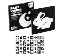Bébé Cartes Flash Noir et Blanc, Carte Contraste Bebe, Compétences Visuelles et Stimulation pour Nouveau pour 0-36 Mois, 20 PCs 40 Pages-14 X 14 CM